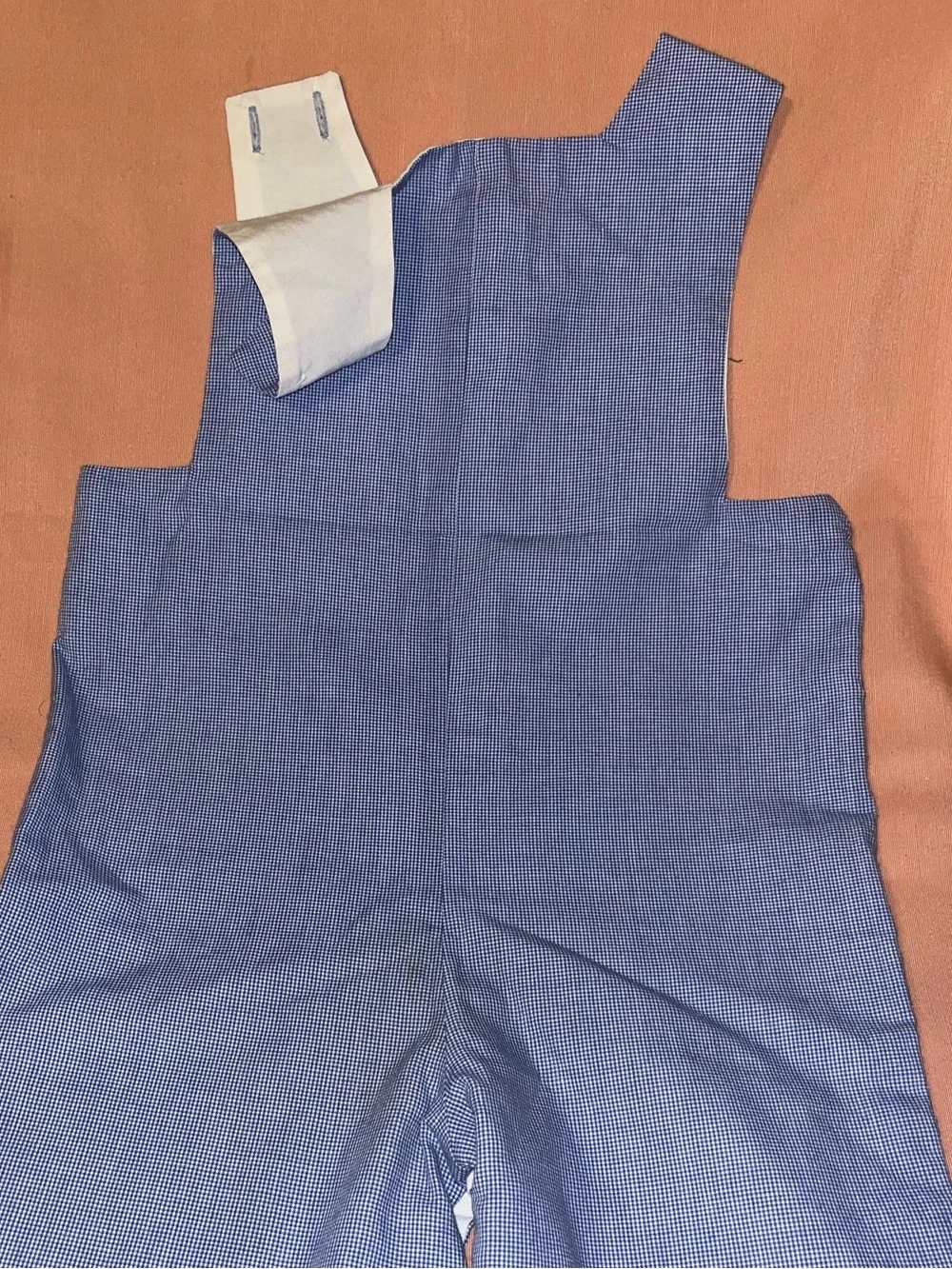 Little English Light Blue Gingham Baby Romper